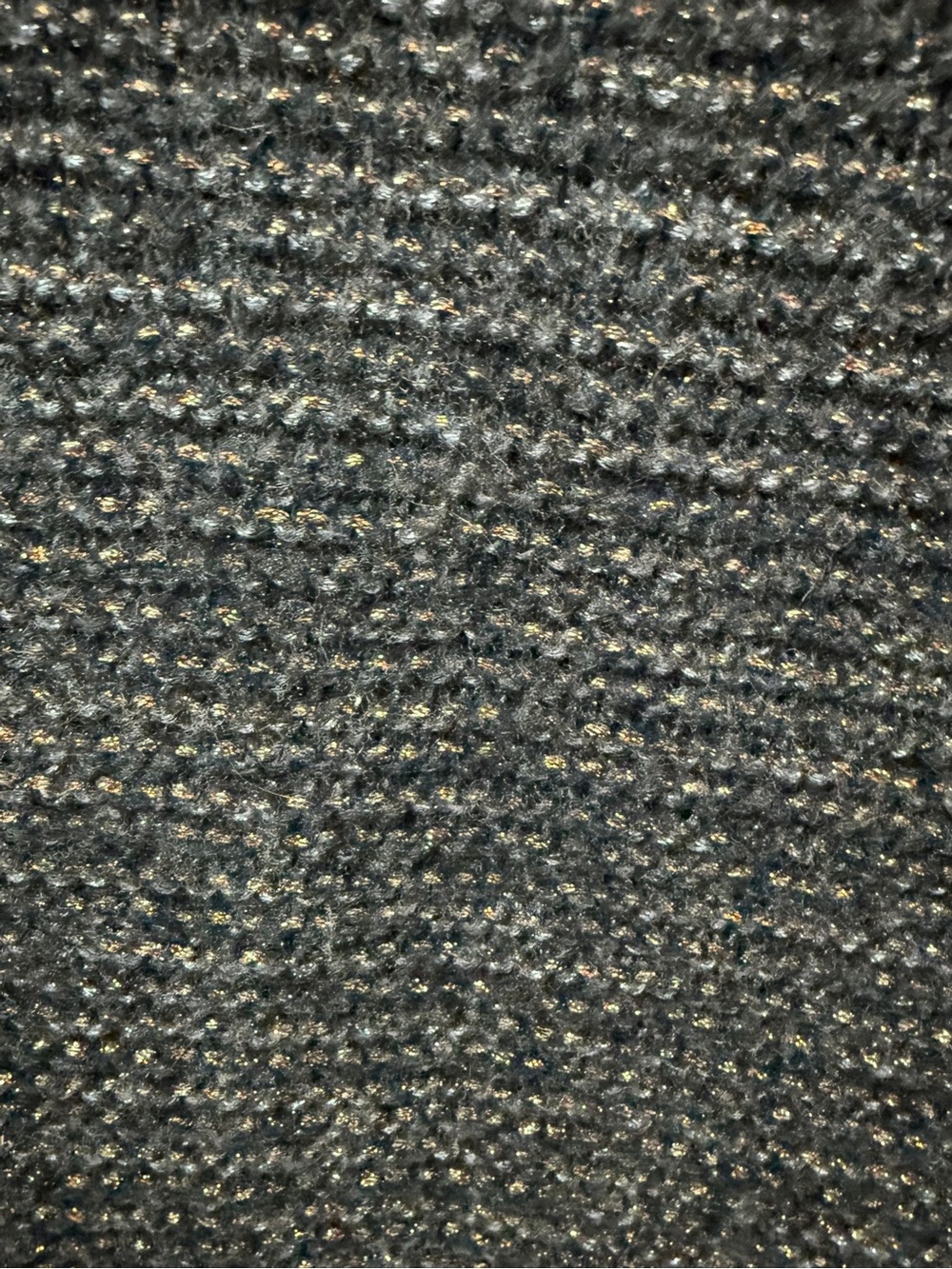 Maje Metallic Knit Wool Blend Sweater Size 3 Black Gold Sparkle - Picture 3 of 10